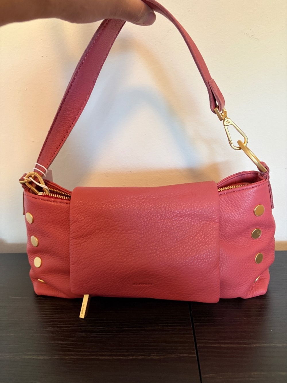 🌸 NWT Hammitt VIP Medium Crossbody - Rogue Pink Leather & Brushed Gold Rivets!